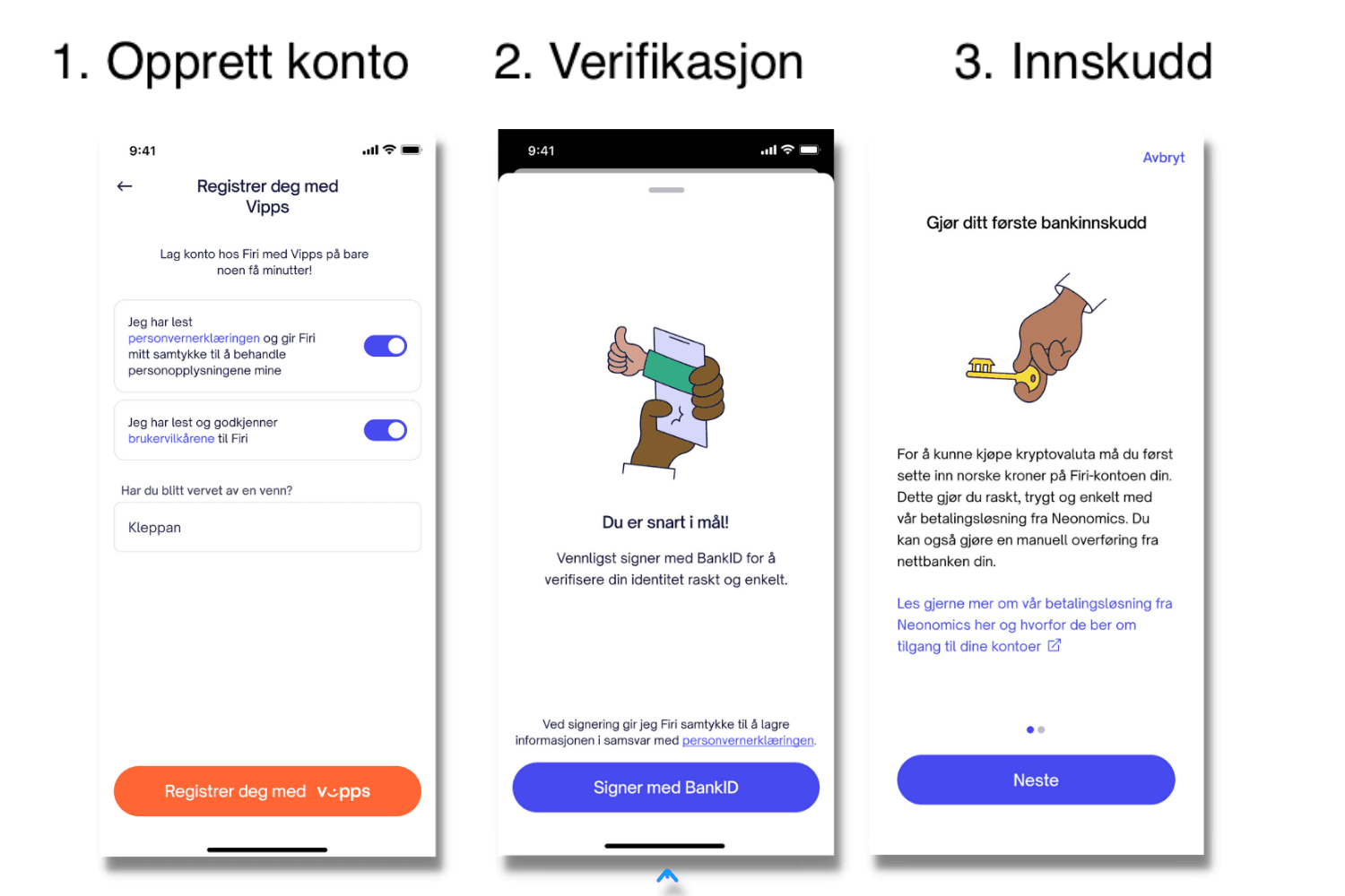 lage konto hos Firi, kjøpe kryptovaluta