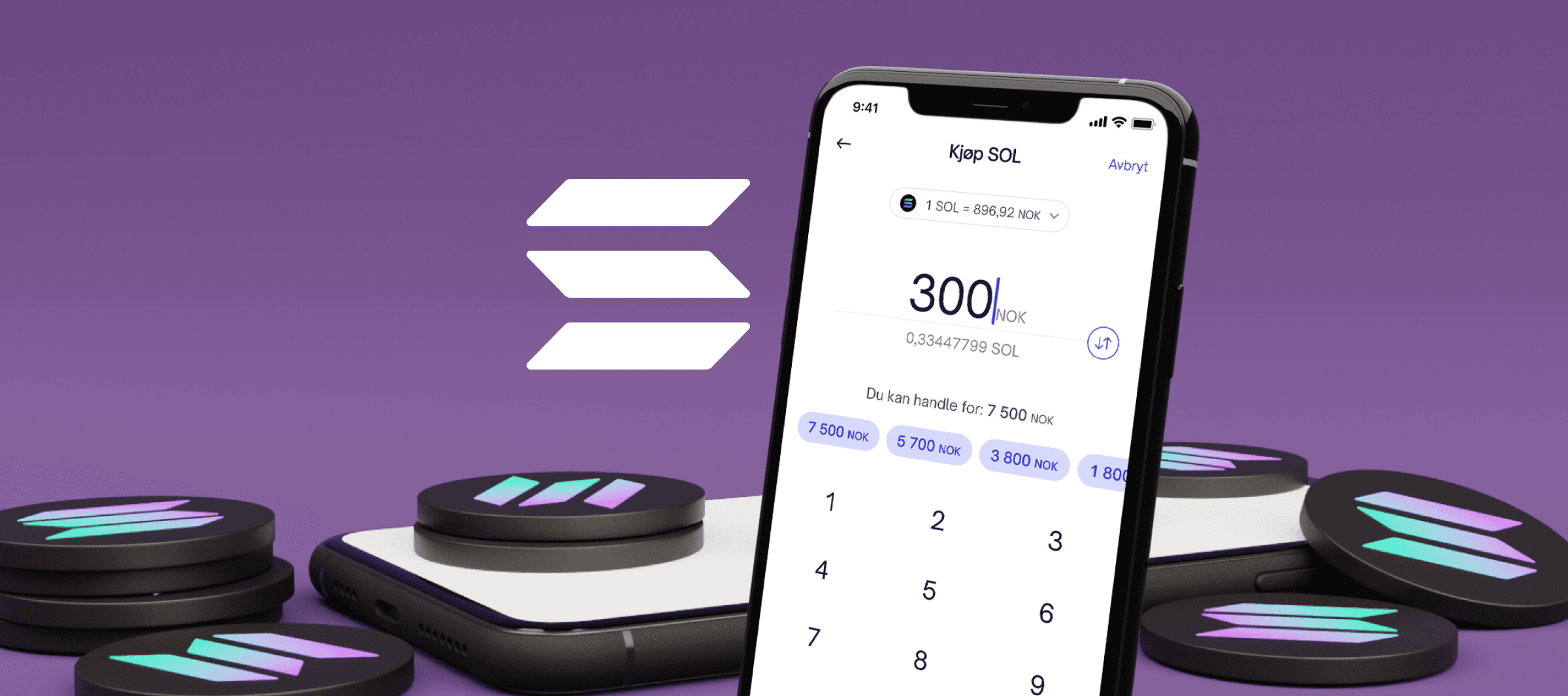 Mobiltelefon med Firi hvor du kan købe Solana